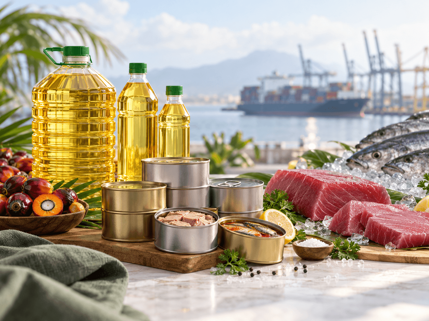 Indonesian edible oils and seafood products